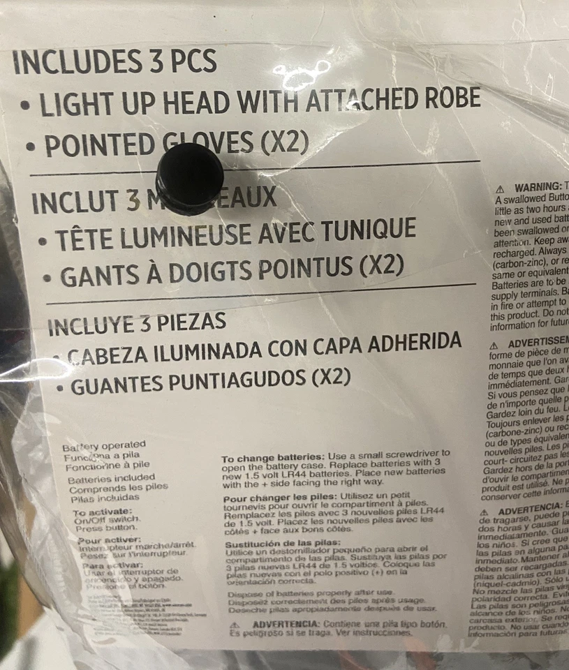 Fantasia de Halloween ILLUSION GHOUL Monster Demon EYES LIGHT UP criança GRANDE 12-14 - Imagem 4 de 4