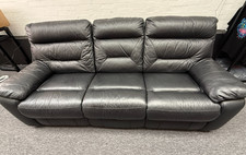 Black Leather Recliner Sofa – 3 Seater – Very Comfortable – Can Deliver