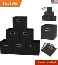 Foldable Fabric Storage Cubes 6-Pack – 11x11x11 Stackable Non-Woven Bins with...