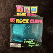 Nee Doh Nice Cube Super Solid Squish Tactile Squeeze Toy Blue NICE CUBE