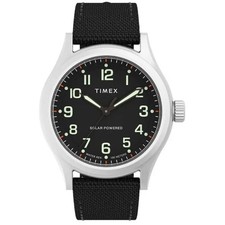 Timex TWH6Z41109J Men's 43mm Solar Quartz Gray Dial Textile Band Watch