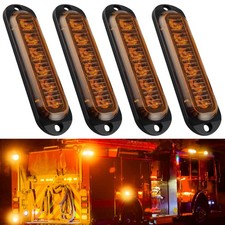 4pcs Amber Lens Led Side Marker Lights Clearance Lamp Universal Super Bright Usa
