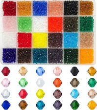 4800Pcs 3Mm Bicone Crystal Beads, Bulk Small Faceted Bicone Glass Beads for Jewe