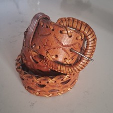 Brown Leather Woven Belt Vintage