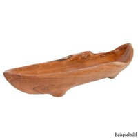 Holz Schale Kapal Ca. L60Cm Natural Massivholz Dekoschale Schiff Handarbeit