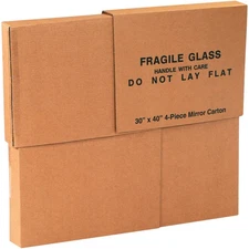 BOX USA Large Mirror Box 30”L x 3.5”W x 40”H (1-Pack), Cardboard Boxes Perfec...