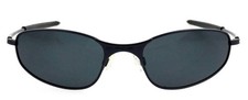New Oakley A-Wire 55mm Matte Black Polarized Wrap Sunglasses
