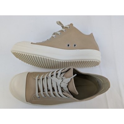 Rick Owens Hollywood Runway Low Top Sneakers in Parchment / Milk / Milk BNWB 40