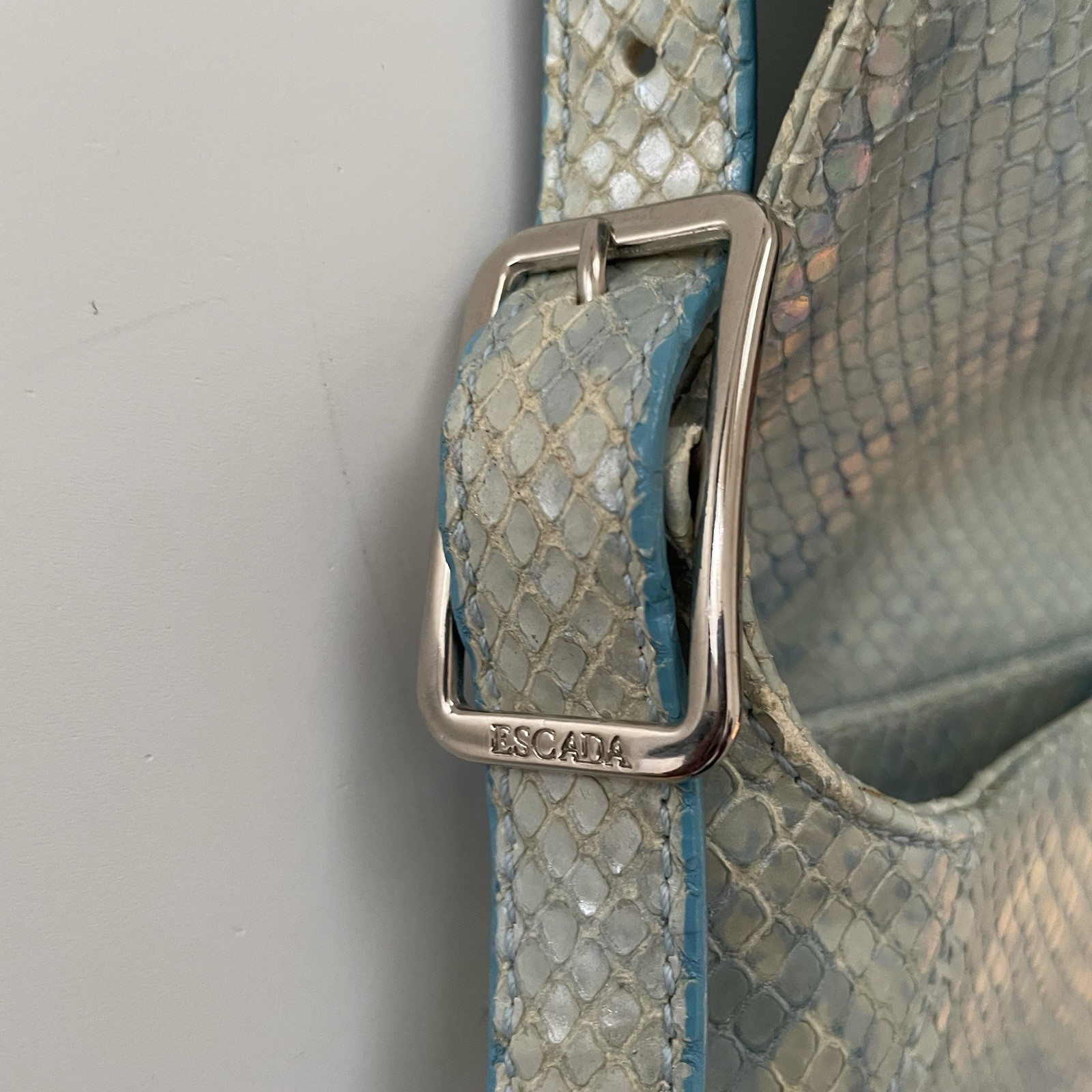 Escada Aqua  Iridescent Python Embossed Leather  … - image 7