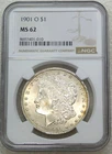 1901-O Morgan Silver Dollar NGC MS62 Frosty PQ Just Graded New Holder #P314F