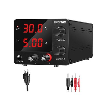 SPS-E305 0-30V 0-5A DC Power Supply Adjustable Digital Bench Source USB Black7Z
