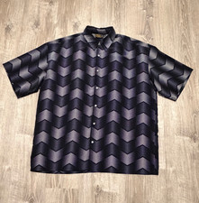 MONZINI Collection Mens 2XL Short Sleeve Shirt MADE IN USA🇺🇸abstract illusions