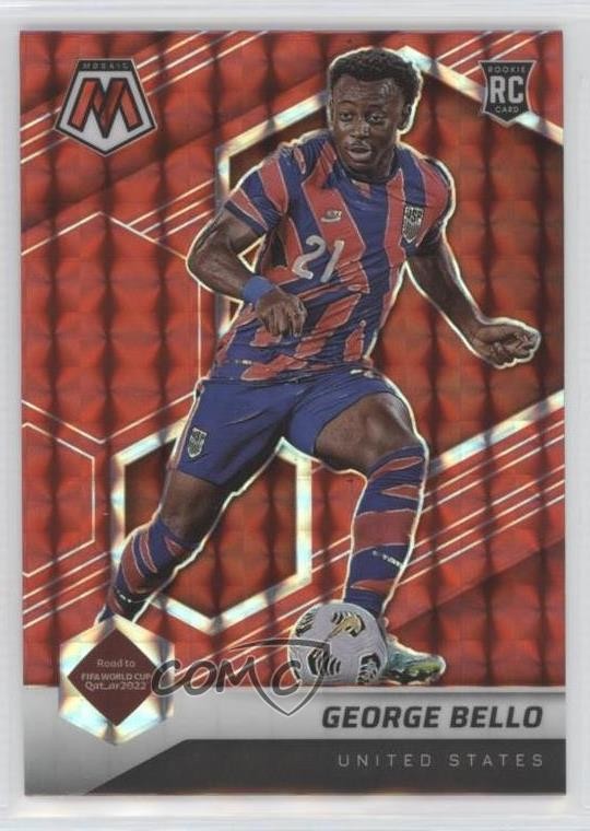 2021-22 Panini Mosaic FIFA Road to World Cup Red Prizm George Bello #105 e1n