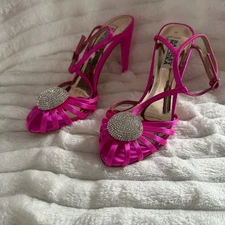 Badgley Mischka Fuchsia Heels with Sparkling Embellishment