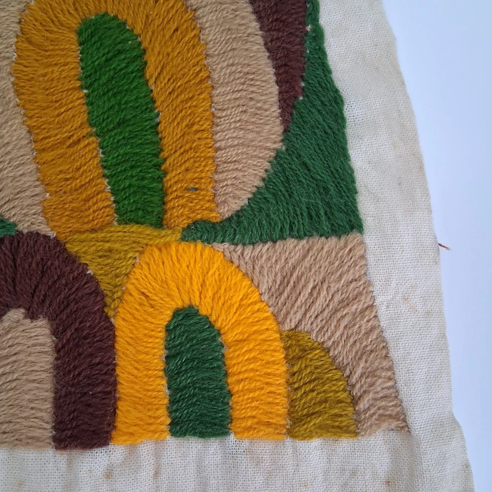 VTG Handmade Embroidery PAYA Guatemala Mayan Folk Art  Pillow Cover NO BACKING - Image 4 of 4