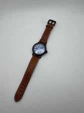 Shinola The Runwell Watch 35mm Blue Dial Leather Strap