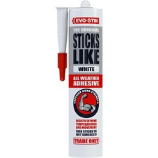 Evo Stik Sticks Like Sh*t Adhesive 290ml White Grab Sealant Waterproof Bond