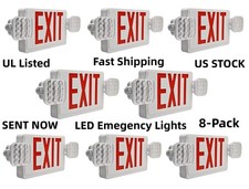 8 Pack LED Exit Sign with Emergency Lights, Adjustable LED Emergency Exit Lights