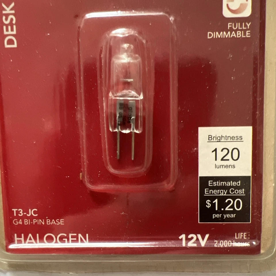 Globe 10w 120 Lumens 12v T3-JC G4 Bi-Pin Base Desk Lamp Bulb - Image 2 of 3