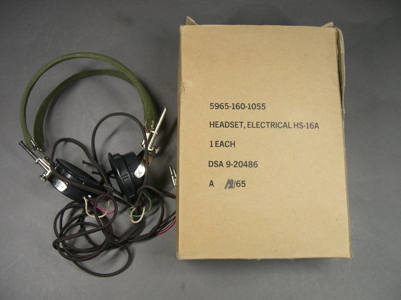 Vietnam US Army H-16 Headset, NOS 1965