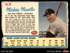 1962 Post Cereal Baseball Variation Mickey Mantle #5 SGC 1.5