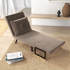 HOMCOM Schlafsessel, Einzelsofa mit Bettfunktion, Relaxsessel mit Rückenkissen