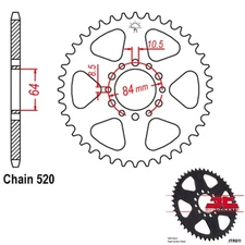 JT Sprockets Steel Rear Sprocket 520 Pitch 39 Tooth Suzuki TS185 (1971-1981)