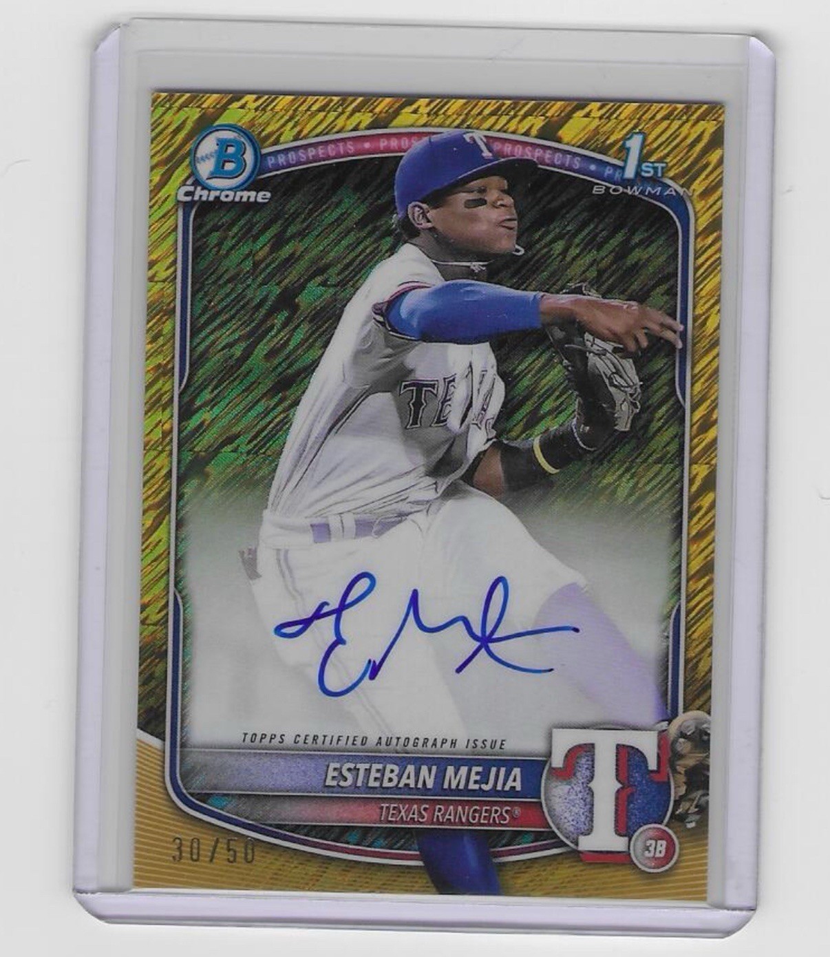 2025 Bowman Chrome Esteban Mejia 1st Autograph Gold Shimmer  /50 Prospects
