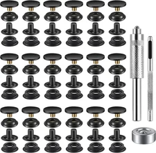 40 Pieces 15MM Snap Fastener Kit Tool Snap Button Kit Snaps for Leather Leather