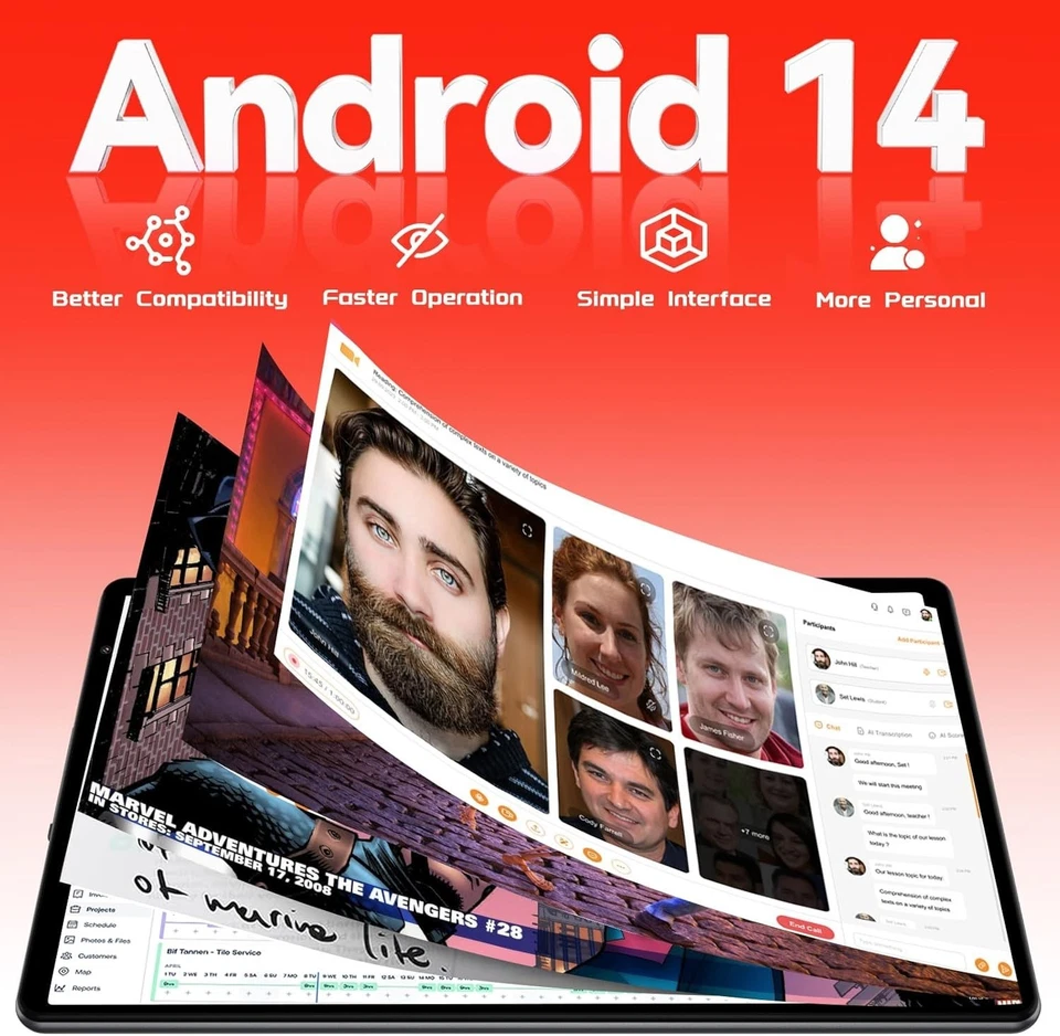 SKYEGG Android 14 Tablet 10.1 inch Tablets,20GB RAM 128GB ROM 1TB Expand,Octa-Co - Image 2 of 4