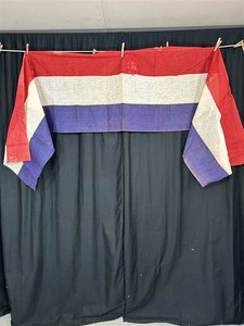antique bunting red white blue Civil War Era 22x120 cotton original 