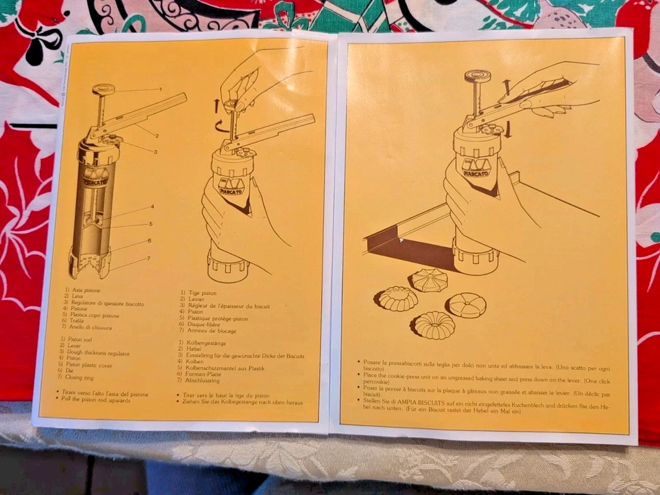 Marcato VINTAGE Atlas Italy Spritz Cookie Biscuit Press Copper 19 Discs 4 Tip🎄 - Image 4 of 4