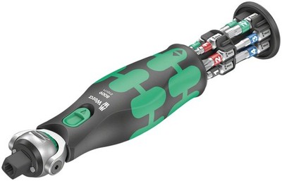 Compact Wera Zyklop Pocket Ratchet Set with Magnetic Bit Magazine, 3/8'' & 1/4''