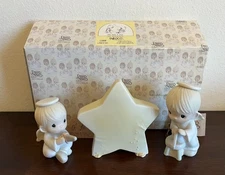 Precious Moments We Saw A Star 12408 Musical "Joy to the World" Boys w/ Saws BOX