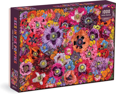 Galison Bees in the Poppies 1000 Piece Puzzle - Beautiful 27'' X 20'' Puzzle Featu