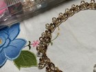 Coro signed vintage white enamel and gold tone leaf necklace — photo 10