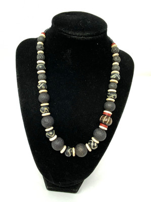 Artisan Made Beaded Natural Stone Necklace 18''