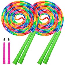Double Dutch Jump Rope 16 FT 2 Pack Long Jump Rope, Plastic Segmented Beaded ...