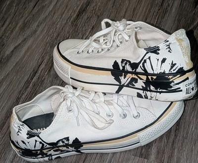 Converse Chuck Taylor All Star Shoes Platform Low Hybrid Floral Motif Fusion Sz9