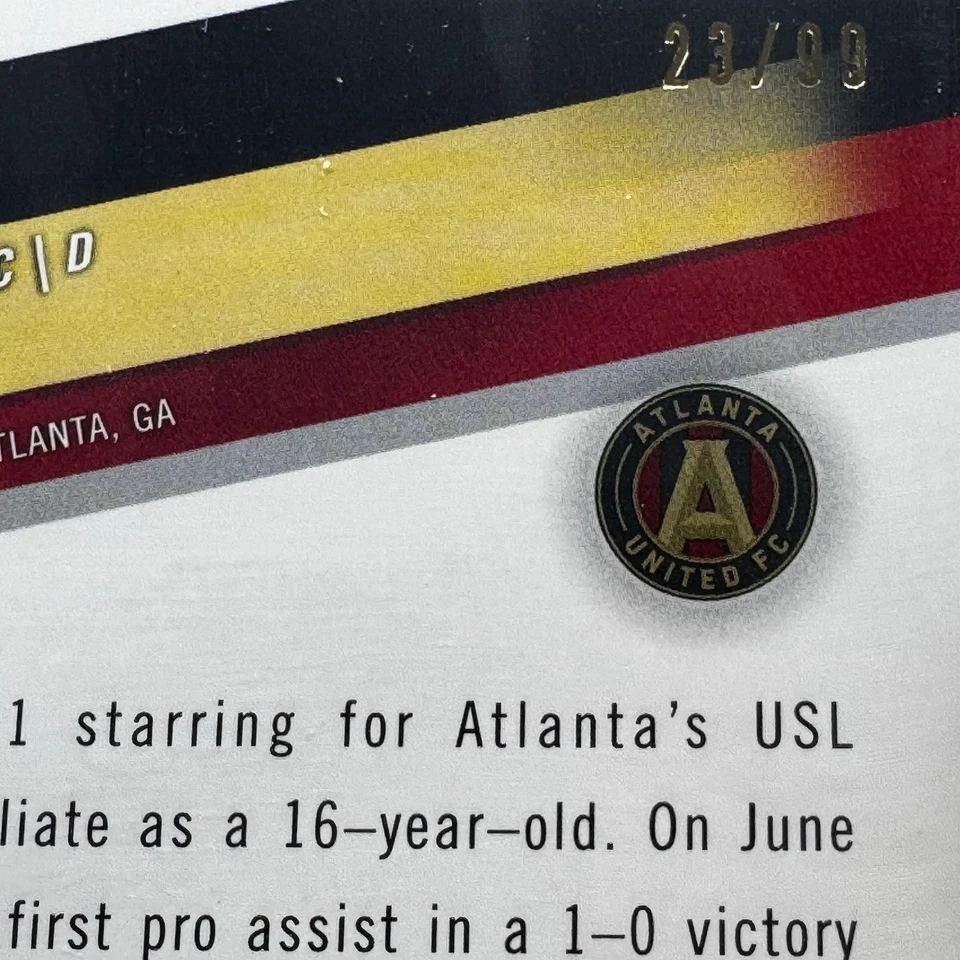 2022 Topps MLS Soccer Blue 23/99 Caleb Wiley #5 Rookie - Image 3 of 3