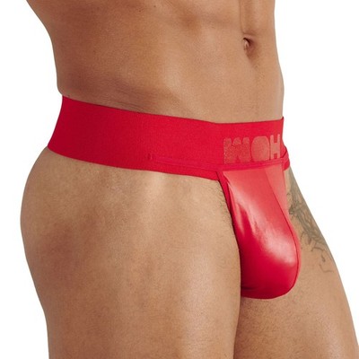 WOH Night Universe Red G-String Herren Pouch Unterwäsche Männer Tanga Kunstleder