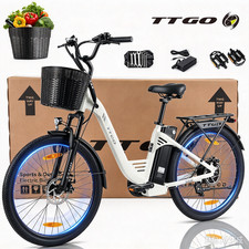 Bicicleta eléctrica TTGO C2 PRO 26'' Trekking Pedelec 250W 18Ah City ebike 7 velocidades DE