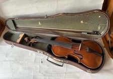 alte Geige Violine Anton Hüller Graslitz Böhmen No 188 Geigenkasten Geigenbogen