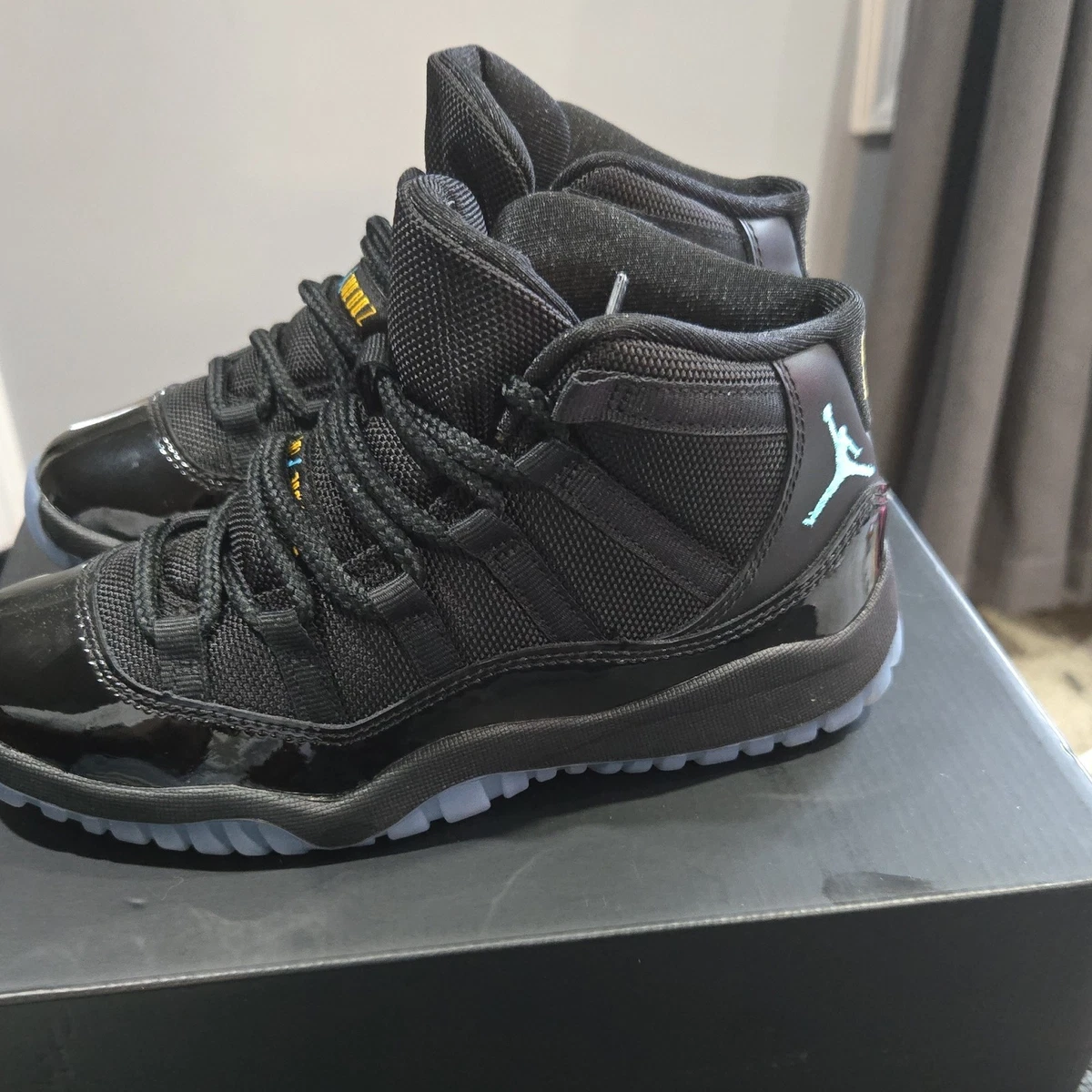 Jordan 11 Retro Black on Black Sneakers Patent Suede Size 13 Men  136046-000 Jordan 11 Retro Premium GS  main image 2