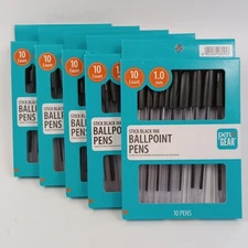 Pen+Gear 5 Packs X50 Stick Black Ballpoint Pens Smooth Writing 1.0 mm Black Ink 
