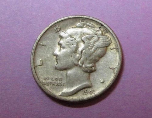 1941 D Mercury Dime with Extremely Fine Details