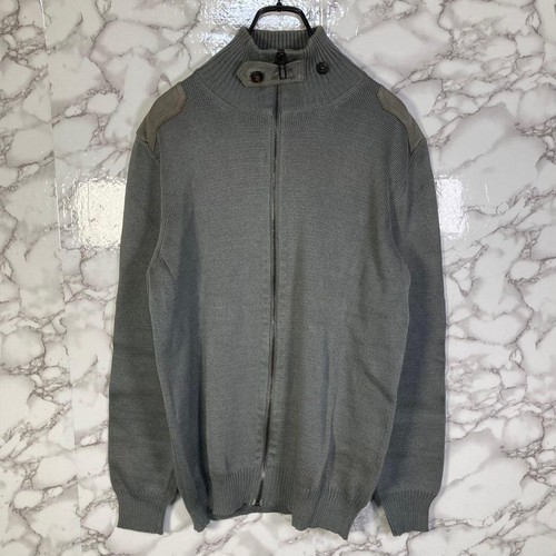 Louis Vuitton, Vintage Louis Vuitton (F) Leather switching zip-up knit blouson Gray