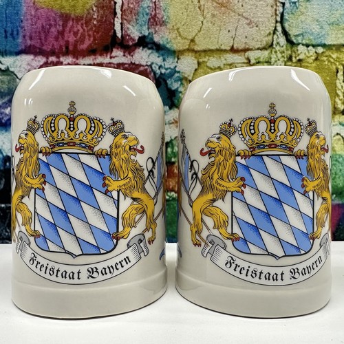 Freistaat Bayern Stoneware Beer Stein Mug 0.5L Cup Free State of Bavaria Germany - Picture 22 of 24