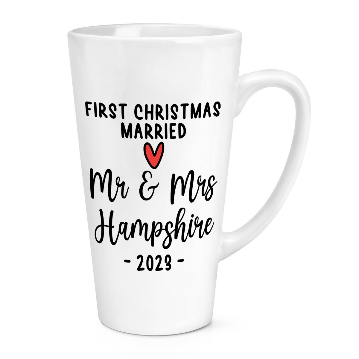 Personalised First Christmas Married Mr Mrs 17oz Large Latte Mug