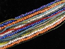 Seed and bugle bead mix, glass, mixed colors, 10 round / 6 round / 5x2mm bugle